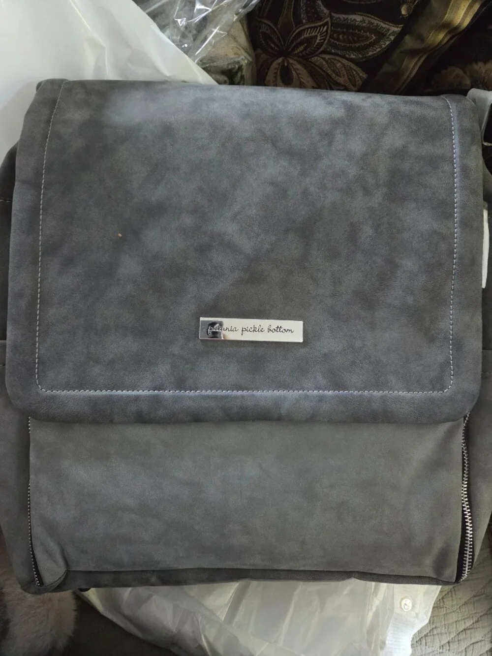 Petunia Pickle Bottom Boxy Gray Backpack